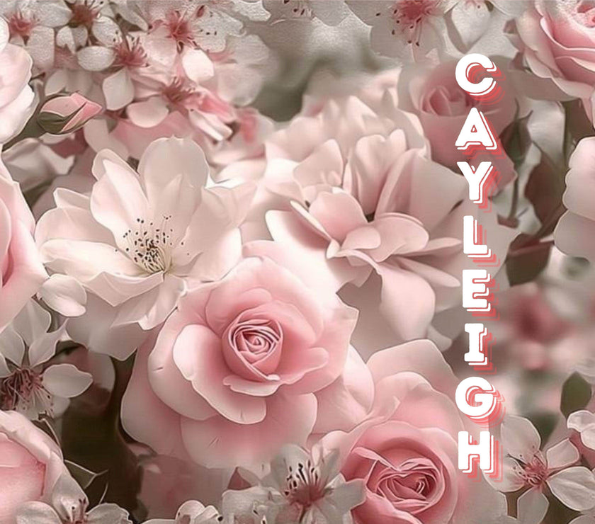 Pink Roses 20oz Tumbler with name - My Store