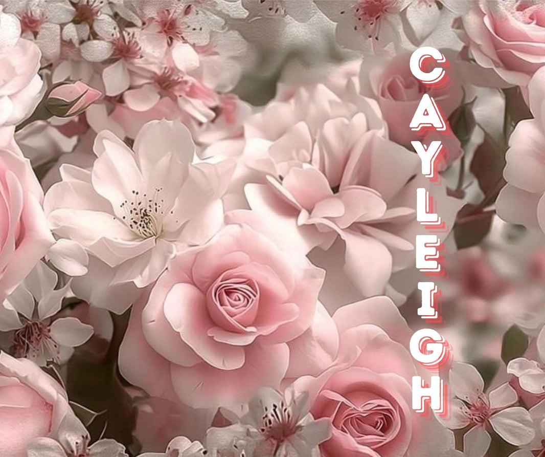 Pink Roses 20oz Tumbler with name - My Store