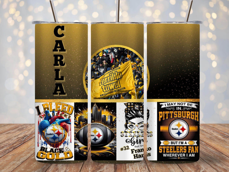 Pittsburg Steelers Fan Girl 20oz Tumbler With Name - My Store