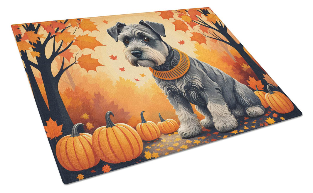 Schnauzer Fall Glass Cutting Board | Dog | Kitchen | Pumpkin Kitchen Decor - My Store