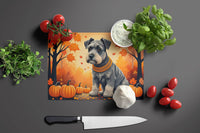 Schnauzer Fall Glass Cutting Board | Dog | Kitchen | Pumpkin Kitchen Decor - My Store