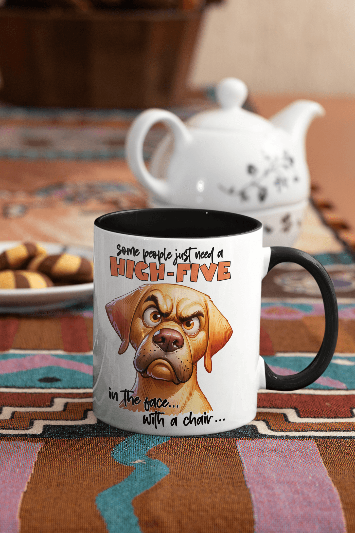 Some People Need A High Five to The Face Mug | Grumpy Dog Cup - My Store