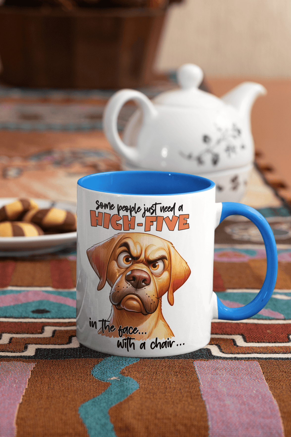 Some People Need A High Five to The Face Mug | Grumpy Dog Cup - My Store