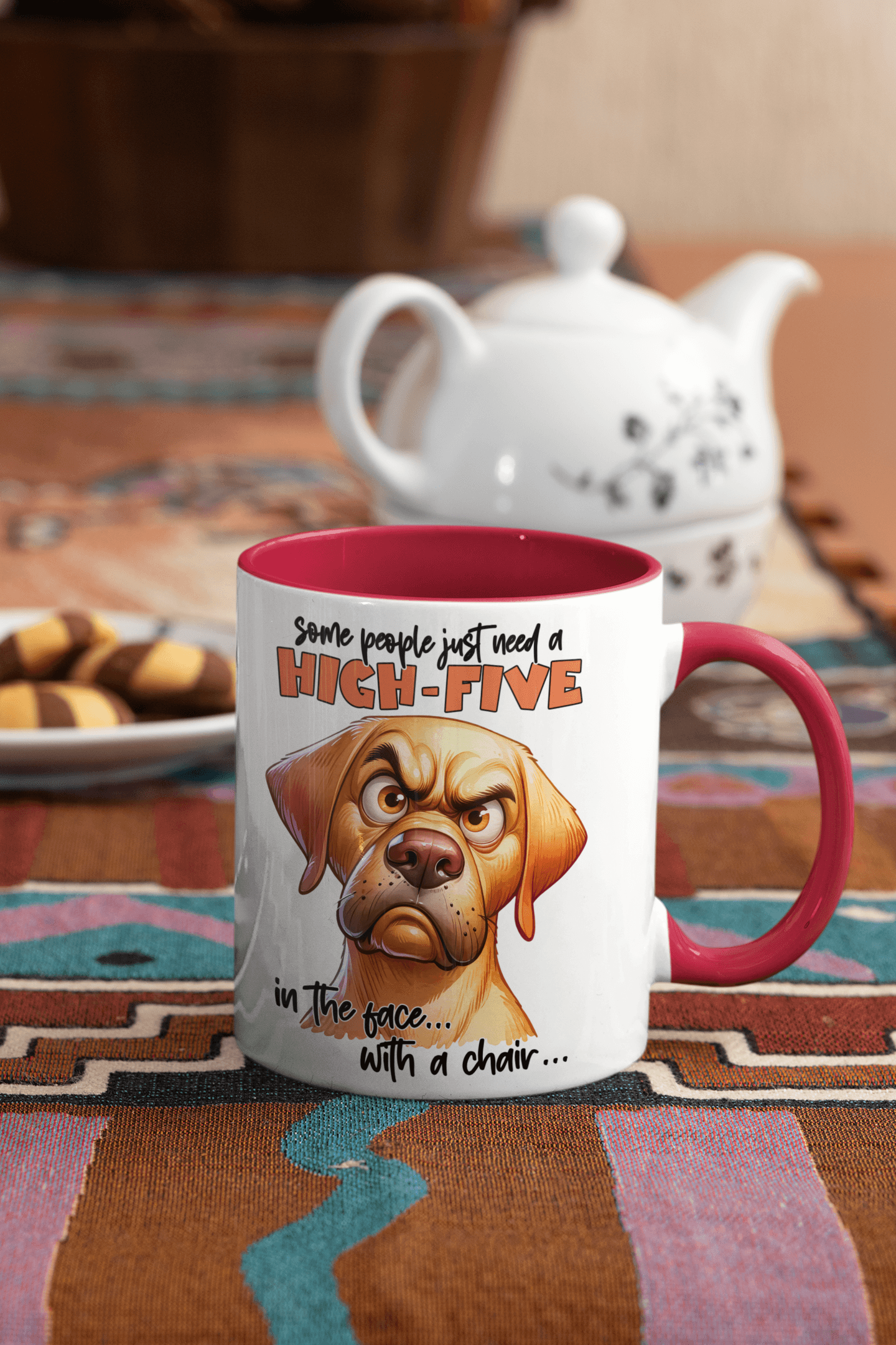Some People Need A High Five to The Face Mug | Grumpy Dog Cup - My Store