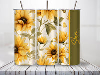 Sunflower 20oz Tumbler Personalized with any name - My Store