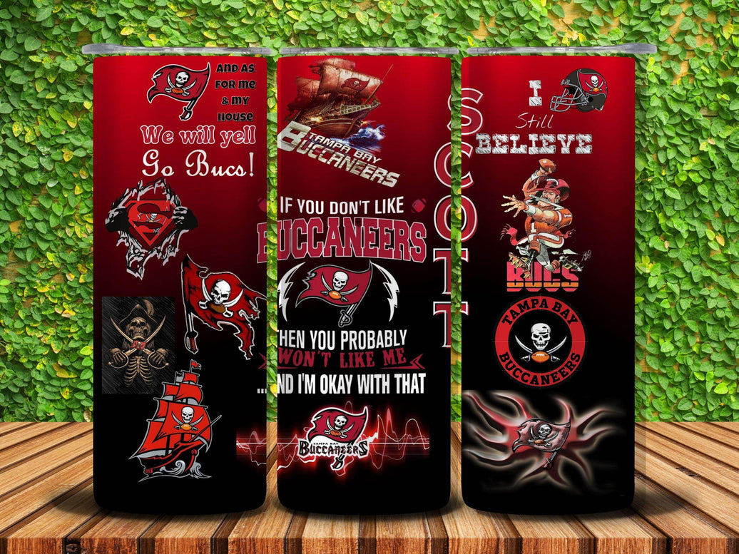 Tampa Bay Buccaneers True Fan 20oz Tumbler with name - My Store