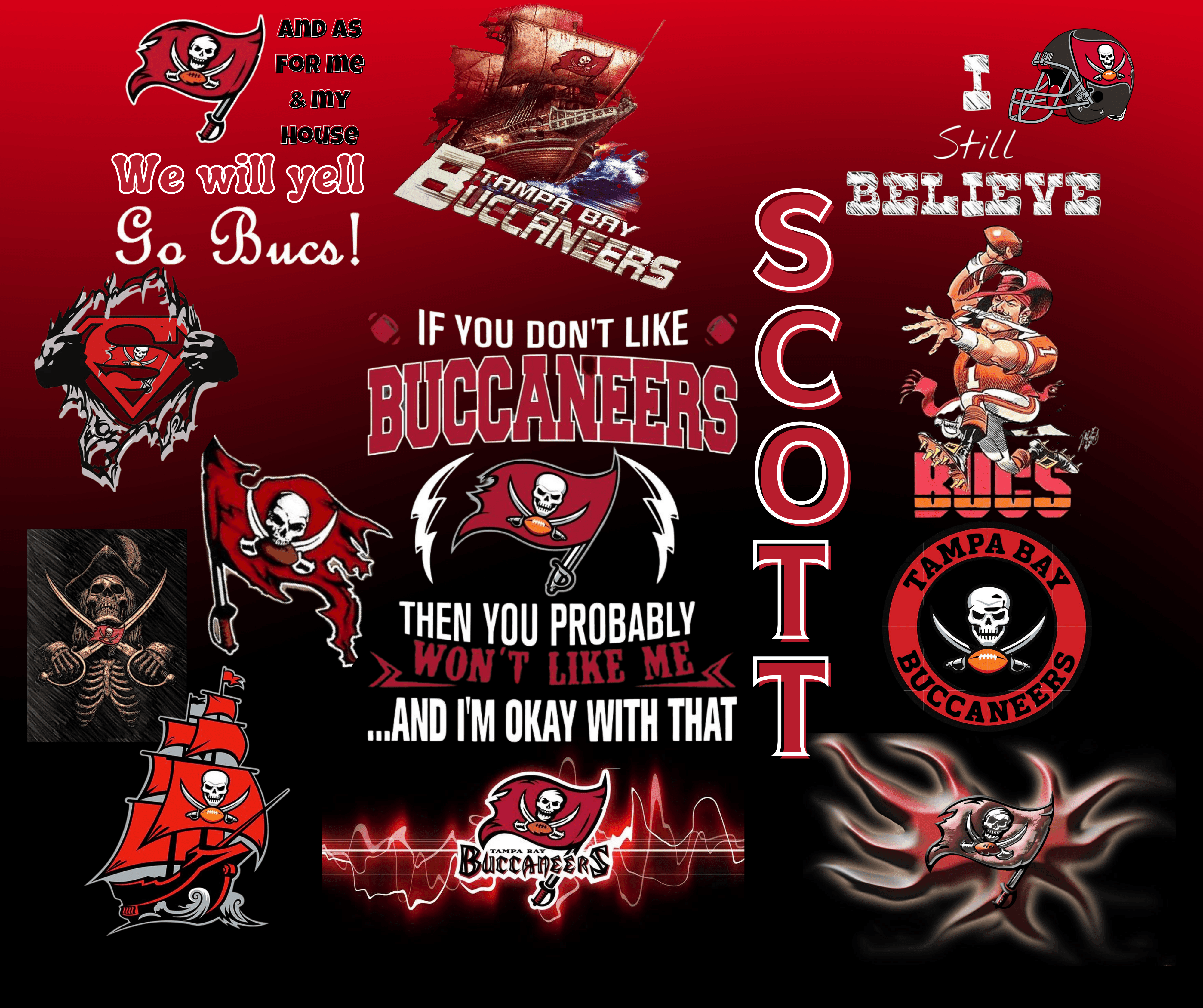 Tampa Bay Buccaneers True Fan 20oz Tumbler with name - My Store