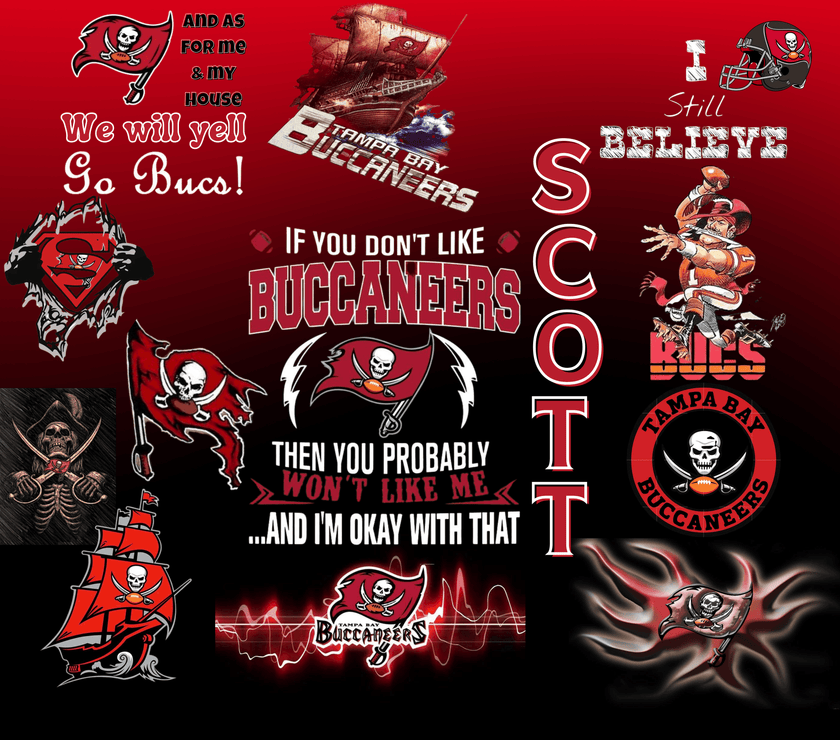 Tampa Bay Buccaneers True Fan 20oz Tumbler with name - My Store