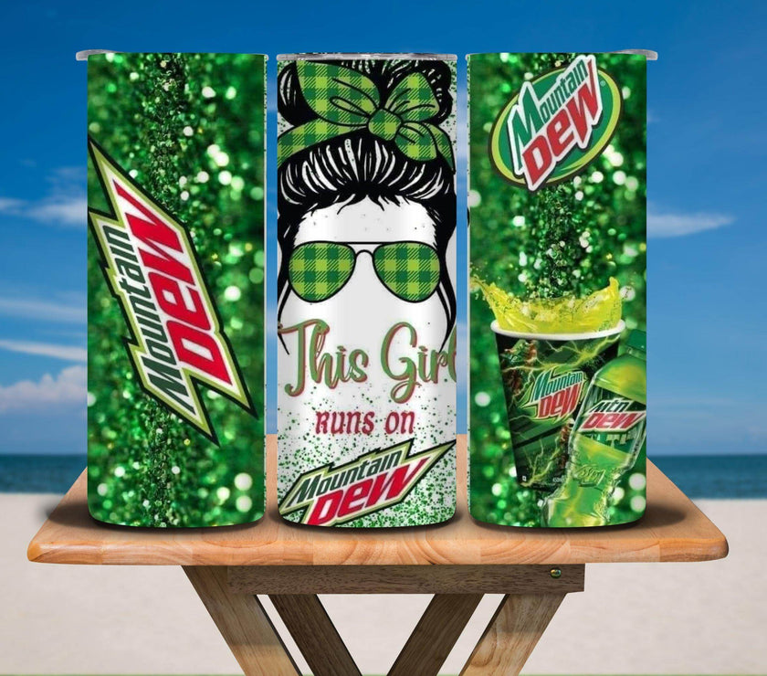 This Girl Runs On Mountain Dew 20oz Tumbler - My Store