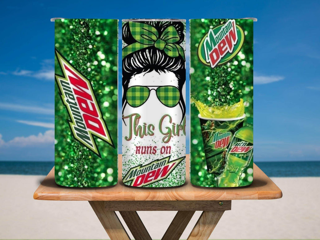 This Girl Runs On Mountain Dew 20oz Tumbler - My Store