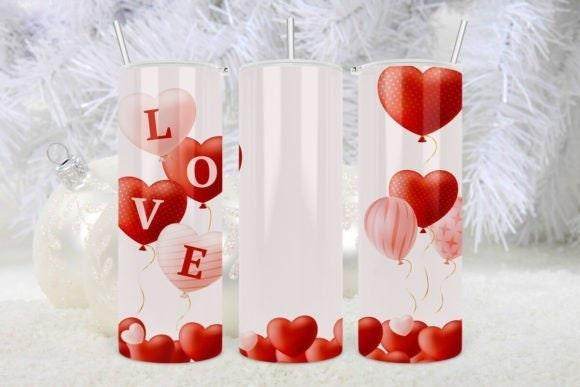 Valentine's Day Skinny 20 oz Tumbler with lid and straw - My Store