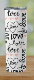 Valentine's Day Skinny 20 oz Tumbler with lid and straw - My Store