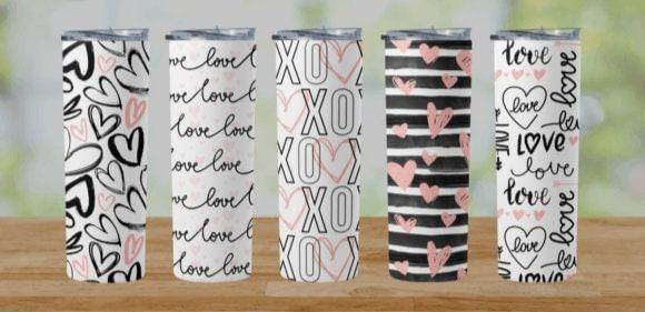 Valentine's Day Skinny 20 oz Tumbler with lid and straw - My Store