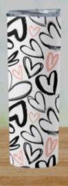 Valentine's Day Skinny 20 oz Tumbler with lid and straw - My Store