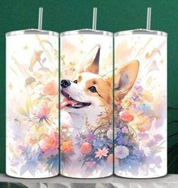 Various Corgi dog breed Skinny 20 oz Tumbler with lid and straw for the puppy lover in your life - My Store