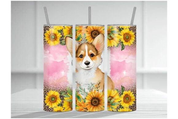 Various Corgi dog breed Skinny 20 oz Tumbler with lid and straw for the puppy lover in your life - My Store