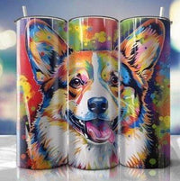 Various Corgi dog breed Skinny 20 oz Tumbler with lid and straw for the puppy lover in your life - My Store