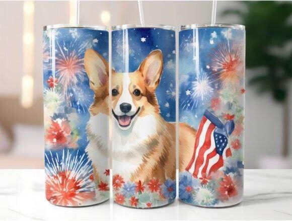Various Corgi dog breed Skinny 20 oz Tumbler with lid and straw for the puppy lover in your life - My Store
