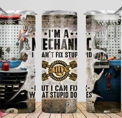 Various Mechanic Funny Skinny 20 oz Tumbler with lid and straw for the man/Dad/Daddy in your life - My Store
