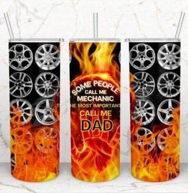 Various Mechanic Funny Skinny 20 oz Tumbler with lid and straw for the man/Dad/Daddy in your life - My Store