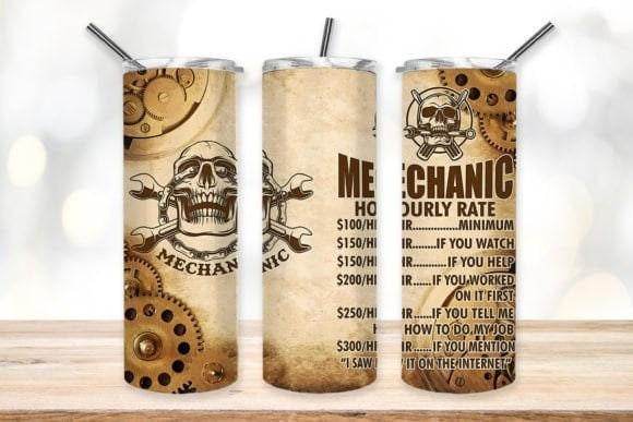 Various Mechanic Funny Skinny 20 oz Tumbler with lid and straw for the man/Dad/Daddy in your life - My Store