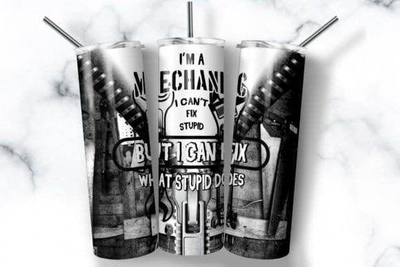 Various Mechanic Funny Skinny 20 oz Tumbler with lid and straw for the man/Dad/Daddy in your life - My Store