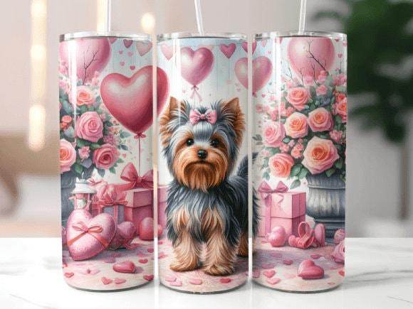 Various YORKIE dog breed Skinny 20 oz Tumbler with lid and straw for the puppy lover in your life - 6 different designs to Choose from - My Store