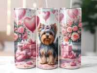 Various YORKIE dog breed Skinny 20 oz Tumbler with lid and straw for the puppy lover in your life - 6 different designs to Choose from - My Store