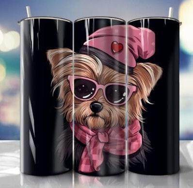 Various YORKIE dog breed Skinny 20 oz Tumbler with lid and straw for the puppy lover in your life - 6 different designs to Choose from - My Store