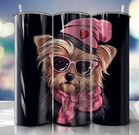 Various YORKIE dog breed Skinny 20 oz Tumbler with lid and straw for the puppy lover in your life - 6 different designs to Choose from - My Store
