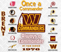 Washington Commanders Football - Logo History - 20oz Tumbler with your name and personalized date - My Store