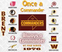 Washington Commanders Football - Logo History - 20oz Tumbler with your name and personalized date - My Store