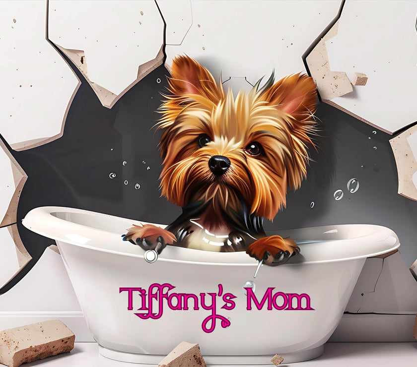 Yorkshire Terrier In A Tub 20oz Tumbler With Name - My Store