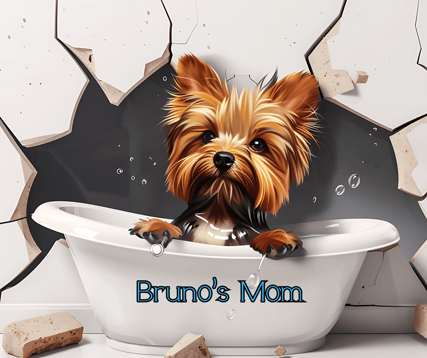 Yorkshire Terrier In A Tub 20oz Tumbler With Name - My Store