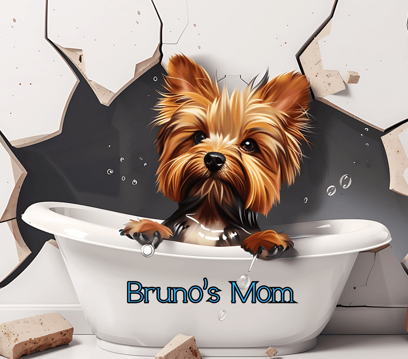 Yorkshire Terrier In A Tub 20oz Tumbler With Name - My Store